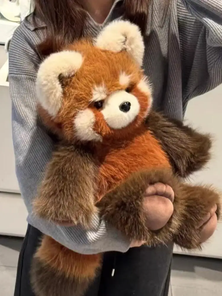 Urocza poduszka w kształcie szopa pracza, pluszowa panda, puszysty szop pracza, szop pracza jako emocjonalny towarzysz, prezent na Boże Narodzenie. (Panda Brown-45cm) — Zdjęcie 2 z 2