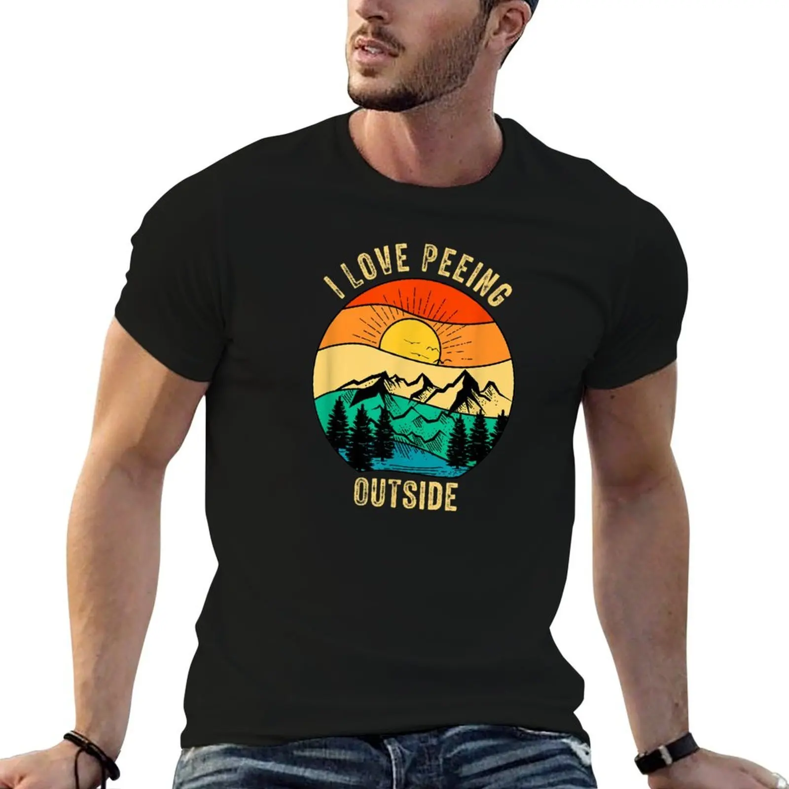 

I Love Peeing Outside camping funny T-Shirt man t shirts for men graphic t shirts for man essential t shirt T-shirt