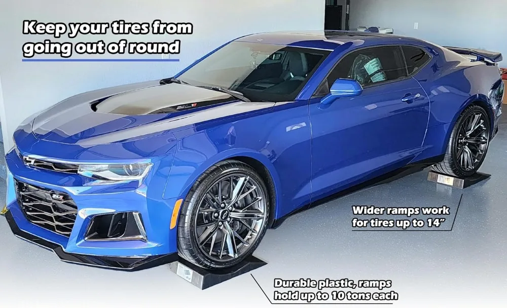 

Heavy-Duty Tire Saver Ramps for Flat Spot Prevention, Vehicle Storage up to 10 Tons, Set of 4