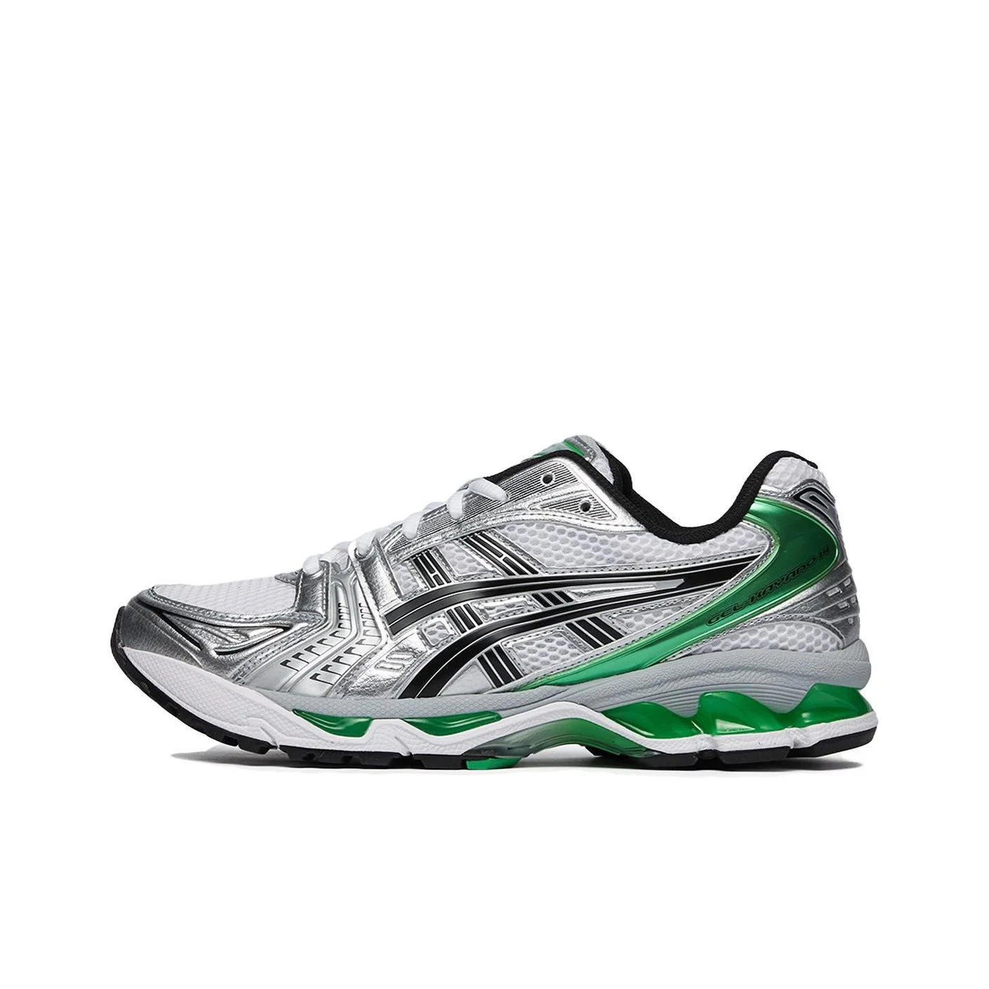 ASICS Gel Kayano 14 Running Shoes Men's Low Top Silver/Black/Green 1201A019-110