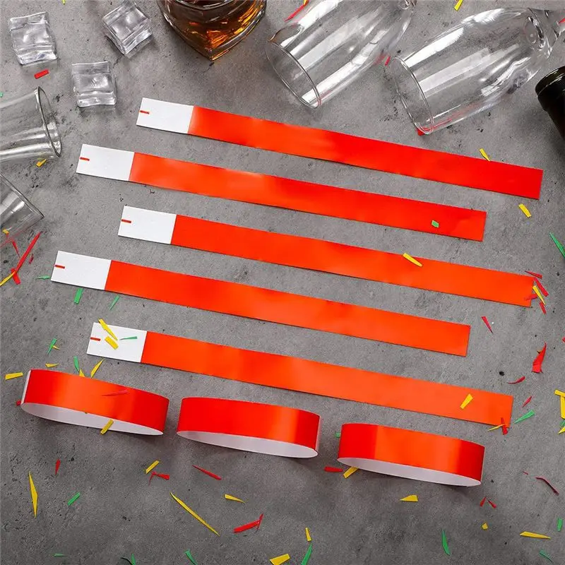 【CYBER MONDAY】600Pcs Waterproof Hand Bands Wrist Bands for Events Concert Adhesive for Party Red