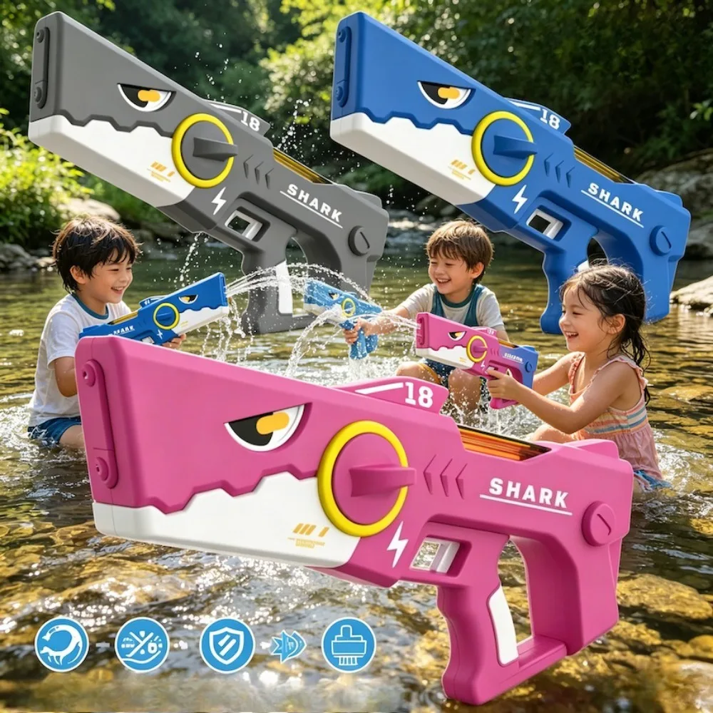 

Shark Style Electric Water Gun Toy Automatic Suction High Speed Shooting Summer Outdoor Beach Children Play Water Toys