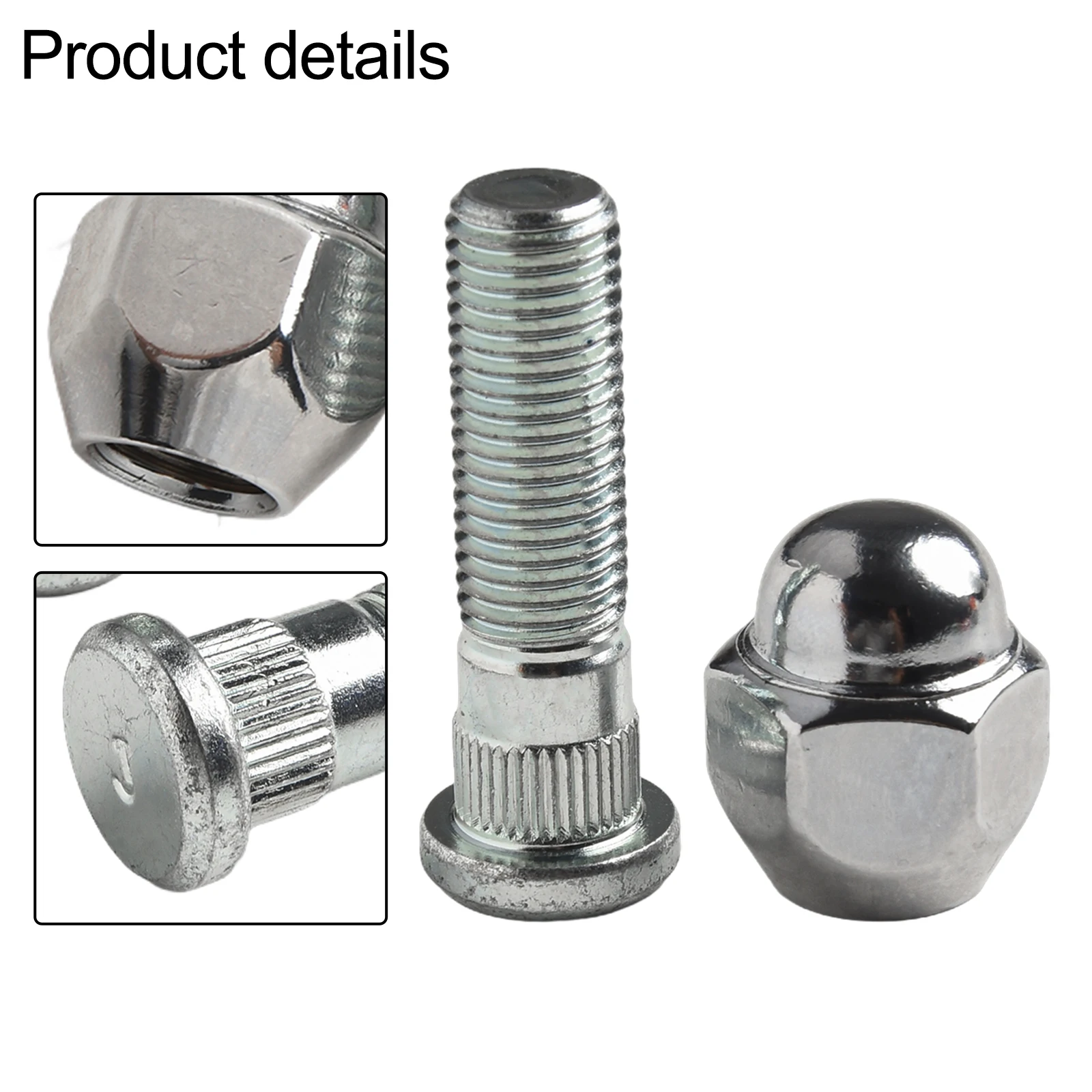 

For Car Maintenance Silver Wheel Stud Bolts High Universality Fitment For Hyundai Accent Elantra Santa Fe 01-17