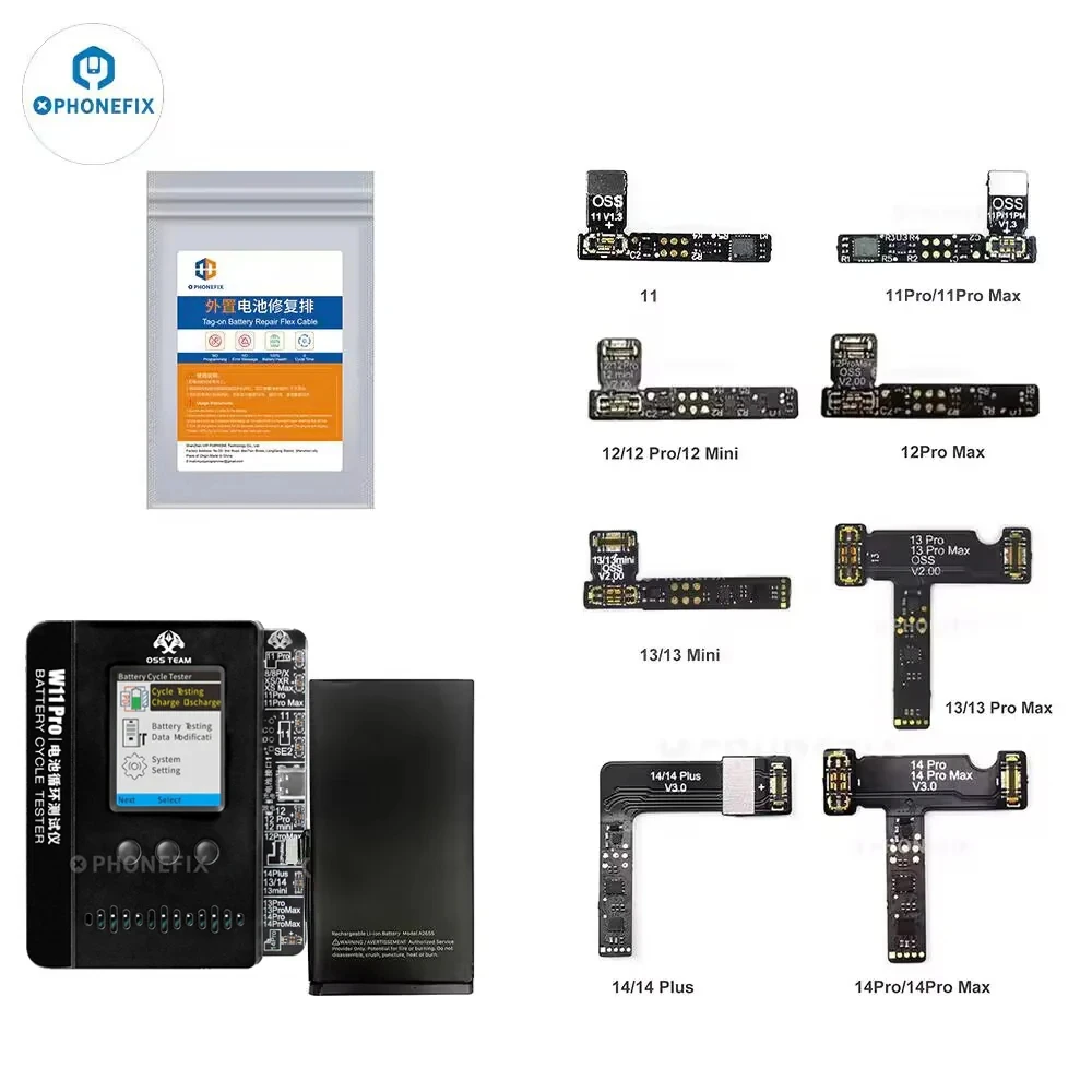 OSS W12 Pro Battery Repair Tool for iPhone 11-14 Pro Max Remove Non-genuine Battery Pop-up Window Fix Important Battery Warning