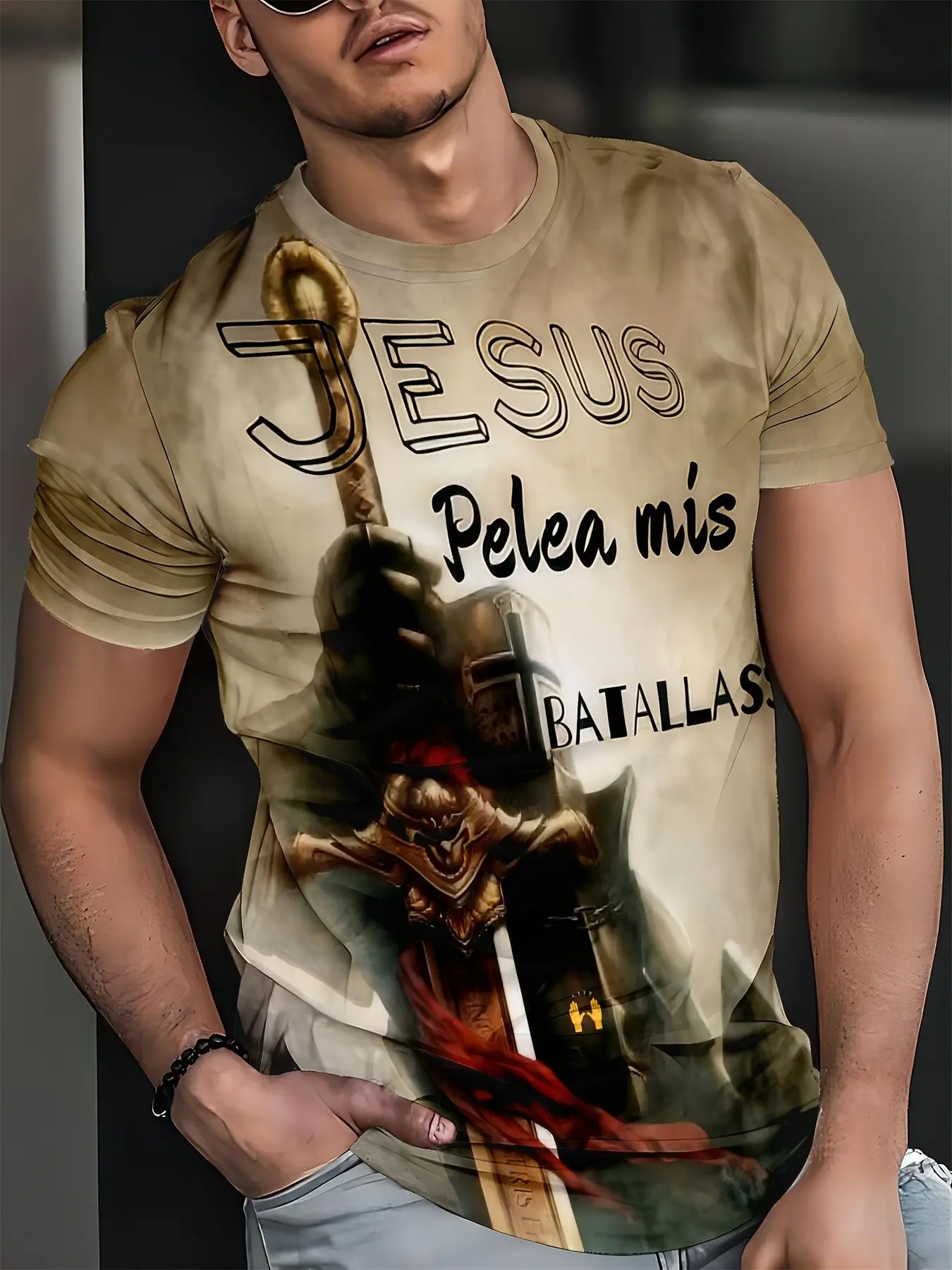 Summer Angel Jesus Cross 3D Print T-Shirts Men Women Round Neck Casual Short Sleeve T Shirt Oversized Tees Tops Men's Clothing