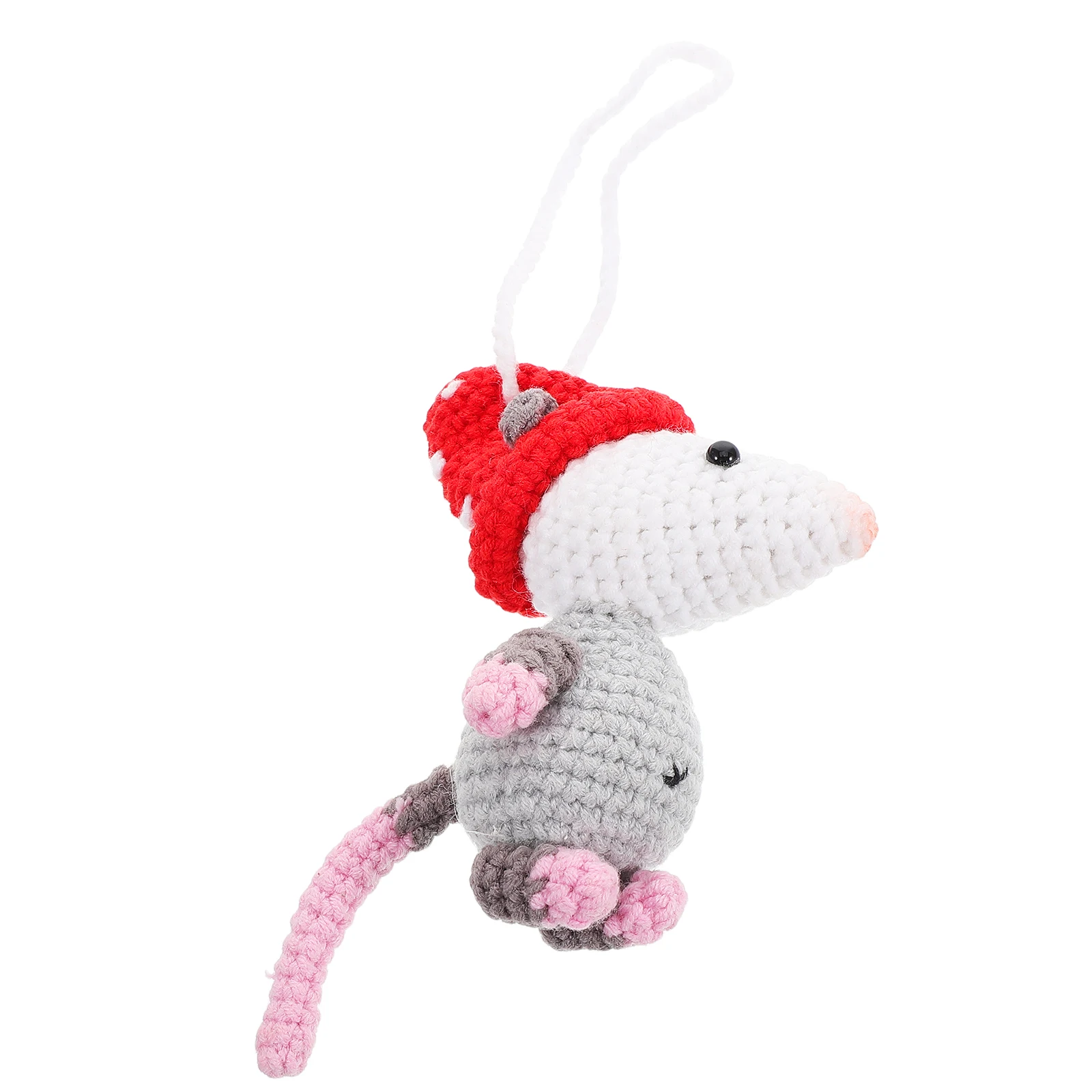 

Rear View Mirror Hanging Ornaments Car Decor Accessories Dashboard Toys Yarn Opossum Shape Fade Resistant Easy