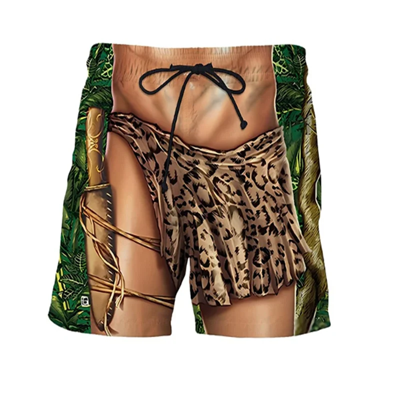 Funny Realistic Briefs Pattern Beach Shorts Fashion Trend Summer 3D Printed Swim Trunks Loose Catch Eyes Quick Dry Short Pants