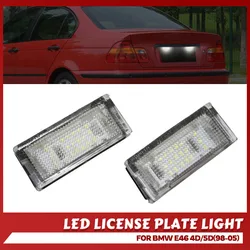 2PCS White LED License Plate Light Lamp For BMW 3 Series E46 4D 1998-2003 5D Touring 1998-2005 Error Free