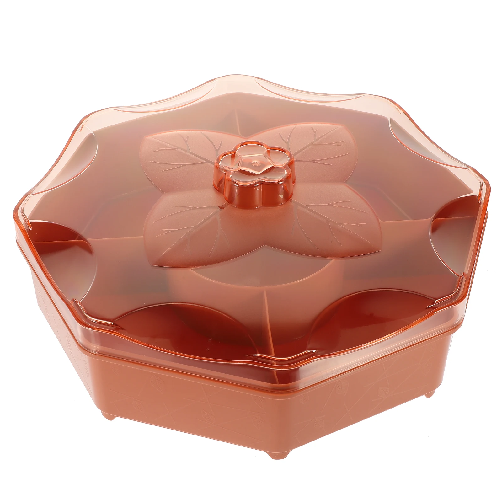 

Rose 5 Compartment Snack Boxes Lid for Fruits Candy Nuts Home Party Tray Thickened Plastic Fruit Platter Serving Dishes Tea