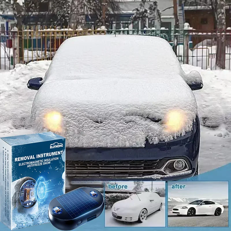 Solar/USB Car Window Glass Anti-ice Snow Remover 5-12V Winter Deicing Device Molecular Interference Snow Remover Car Defroster