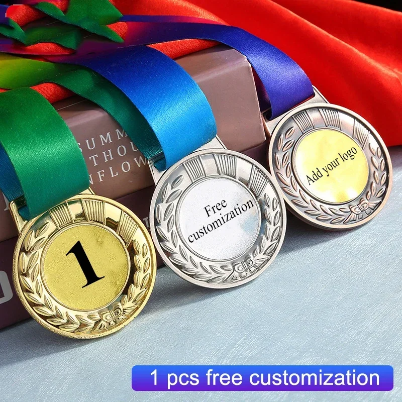 6.5cm Metal Medals Award Sports Class Rewards Free Customized Printed or Engraved LOGO Medal Award For Competitions Souvenir