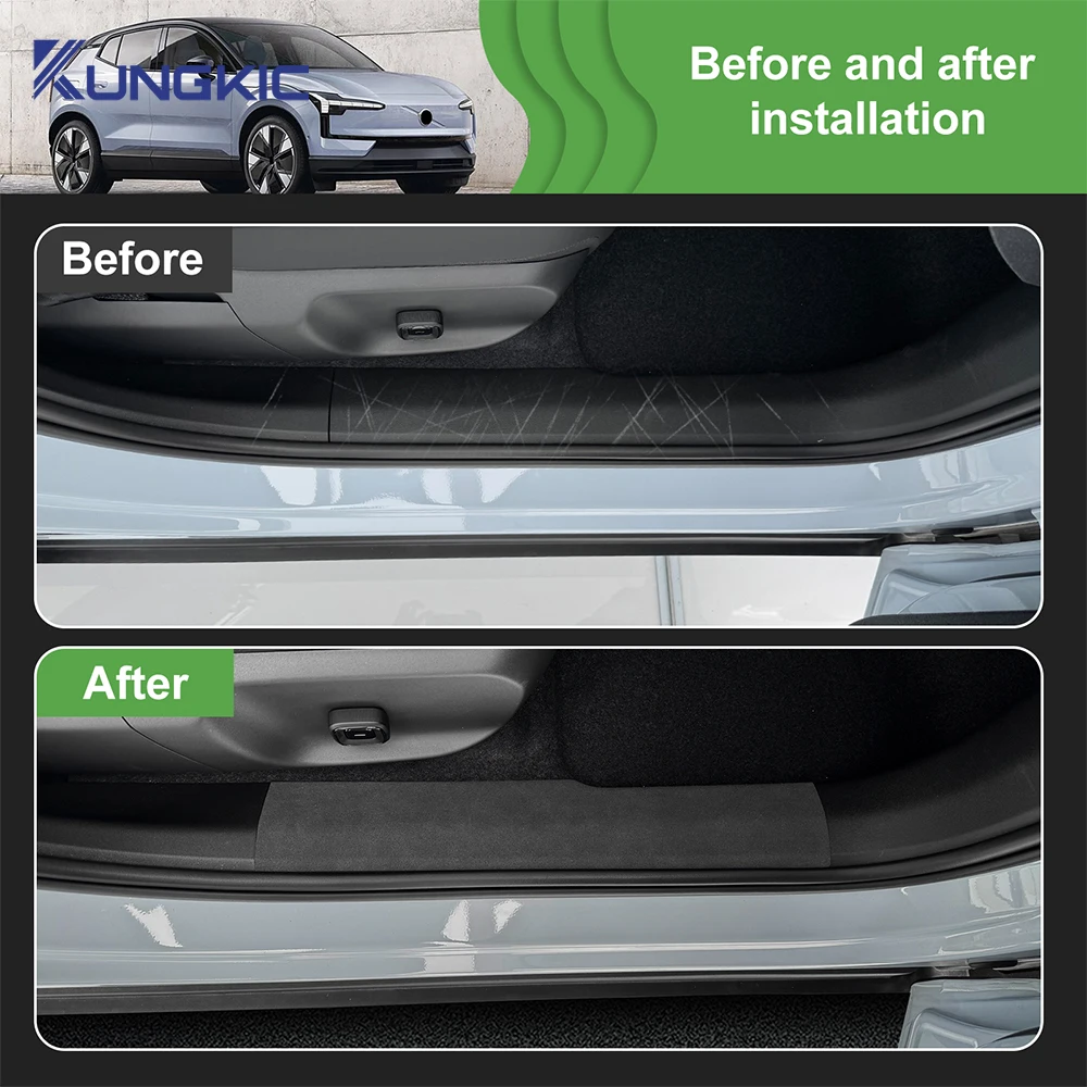 Suede For Volvo EX30 2023 2024 2025 2026 pu leather/carbon texture