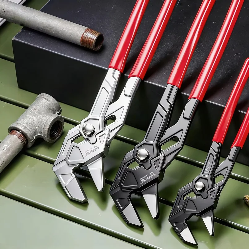 Push-Button Adjustment Groove Joint Pliers 7/10 Inch Heavy Duty Water Pump Pliers Tool Motorcycle Repair Wrench