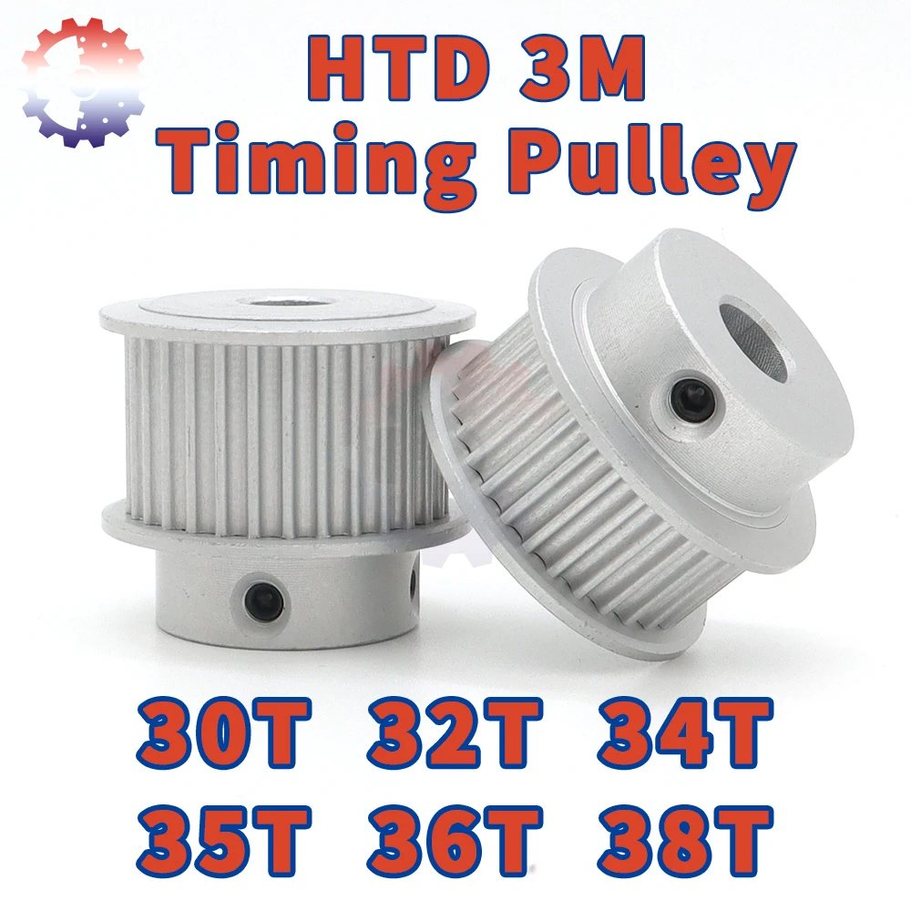 HTD3M Timing Pulley 30T 32T 34T 35T 36T 38T HTD3M Toothed Pulley HTD 3M Synchronous Wheel HTD 3M 30teeth 32teeth 36teeth 38teeth