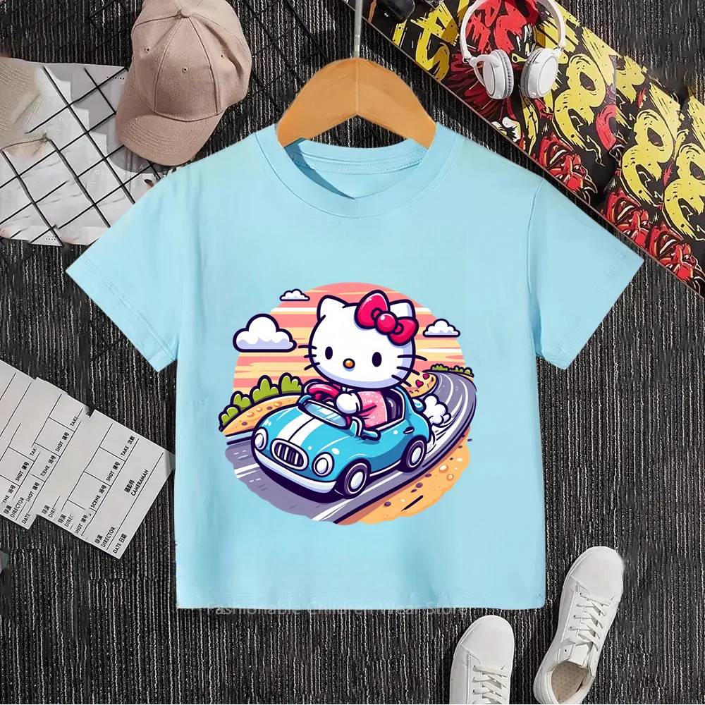 Hello Kitty's Kawaiiest Summer Trendiest Tees for Boys Girls Students Unique Anime Prints Super Casual Japanese-Style Fashion