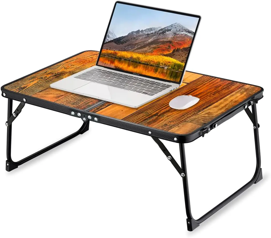 

Foldable Laptop Table For Bed, Lap Desk Bed Desk, Breakfast Serving Bed Tray, Portable Mini Picnic Table Storage Space Laptop