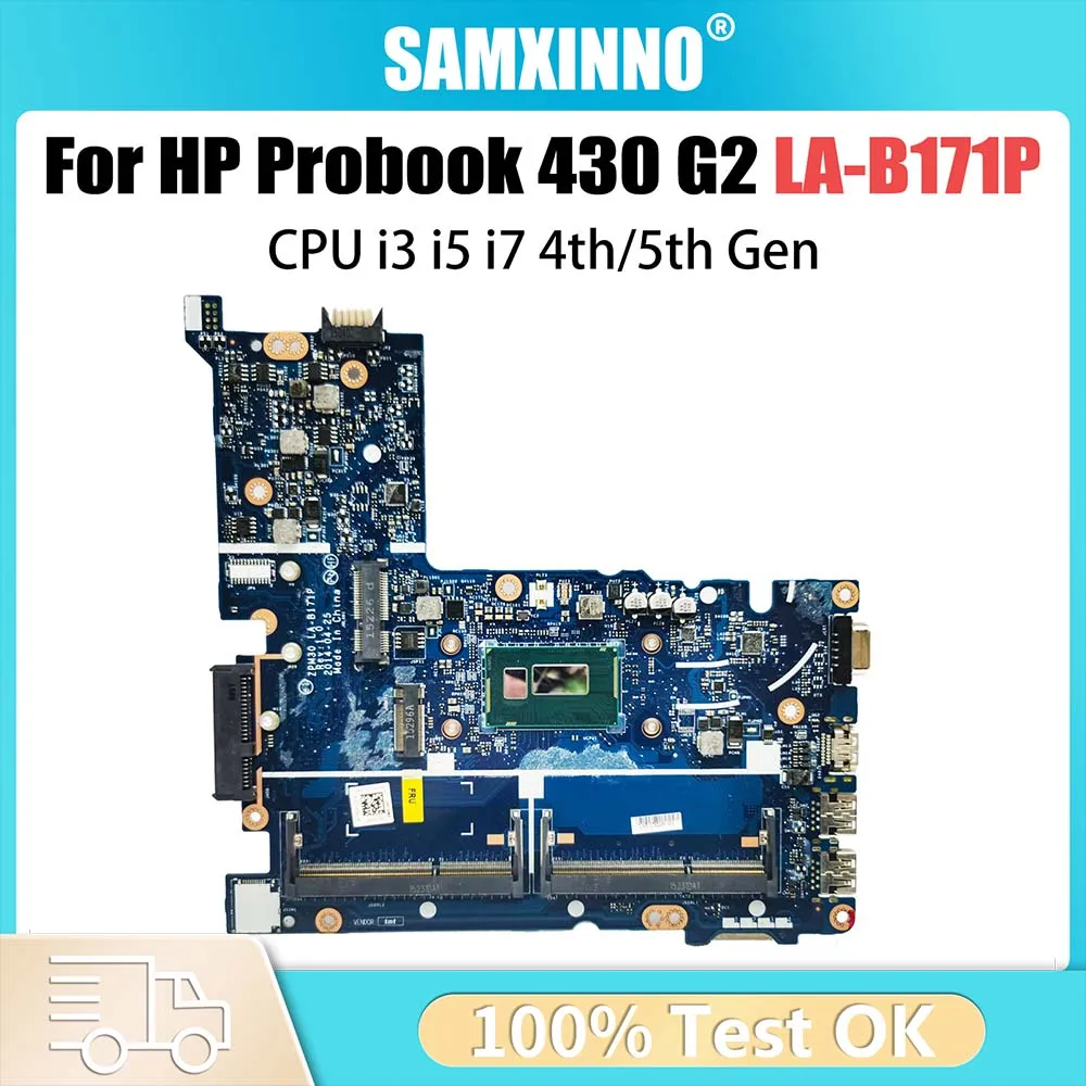 

LA-B171P Mainboard For HP Probook 430 G2 Laptop Motherboard 774515-001 798060-601 With i3 i5 i7 4th/5th Gen CPU