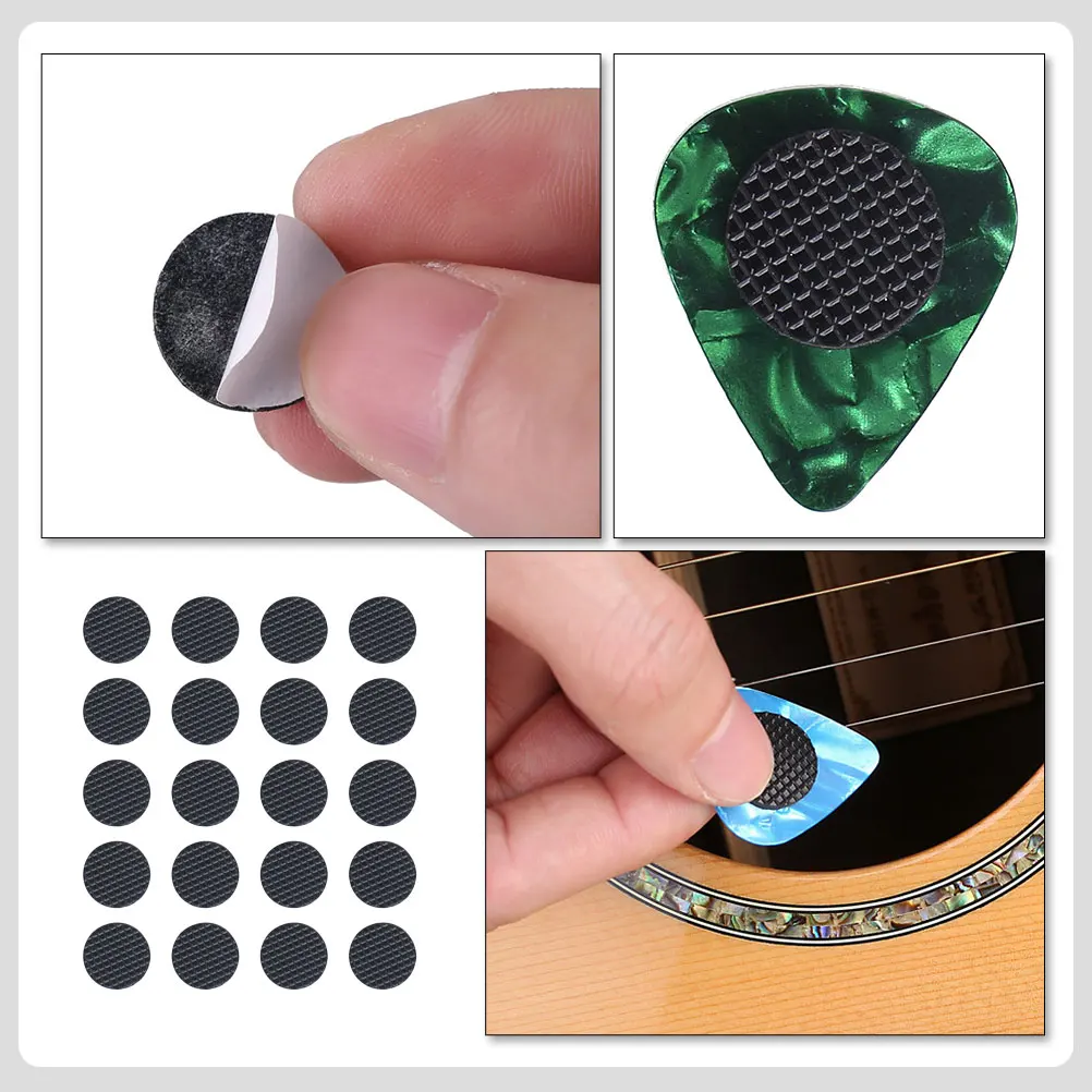 

20 Pcs Pick Guitar Handle Music Instrument Grip Rubber Round Grips Anti-slip for Picks