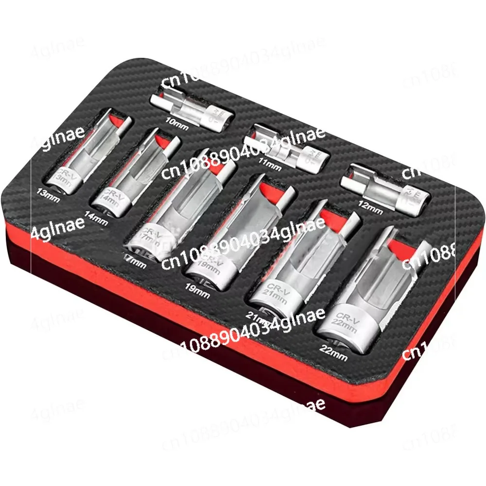 9pcs Fuel Line Socket Wrench Set 10-22mm 1/4 3/8 1/2 Diesel Injector Fuel Line Socket Union Nut Socket Wrench Set