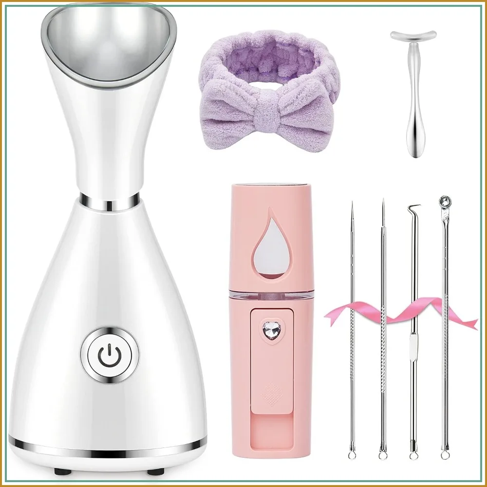 Vaporizador Facial para Limpieza Profunda, Nano Mister para Senos Nasales y Poros, Cuidado de la Piel en Casa, SPA
