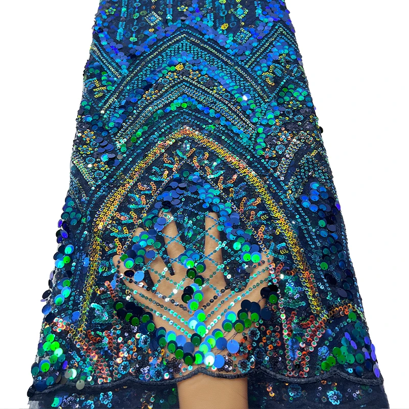 نسيج شبكي من الدانتيل الفرنسي الفاخر، قماش دانتيل مطرز بالترتر الأفريقي عالي الجودة على شكل ألماس لوليتا