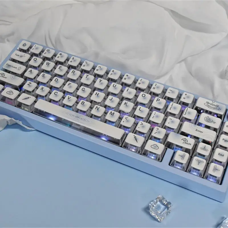 Xvx "Regendruppels" Vierzijdige Transparante Vijfzijdige Thermische Sublimatie Asa Hoogte 116 Sleutel Kleine Complete Set Keycaps