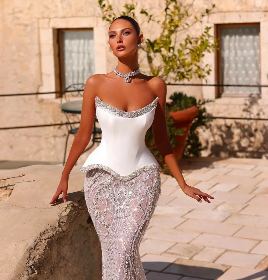 Customized Sweetheart Collar Sleeveless Women Evening Dresses Shining Prom Gowns Vestidos De Noite Exclusivamente Para Mulheres