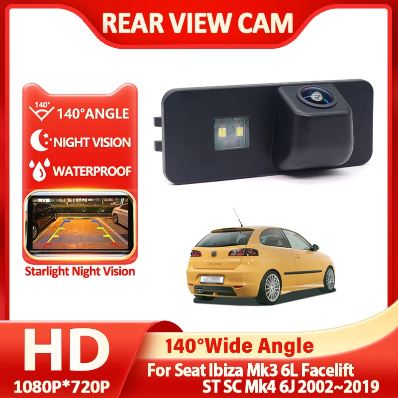 Car Rear View Camera Reversing Backup Parking Waterproof Camera  For Seat Ibiza Mk3 6L Facelift ST SC Mk4 6J 2002~2017 2018 2019