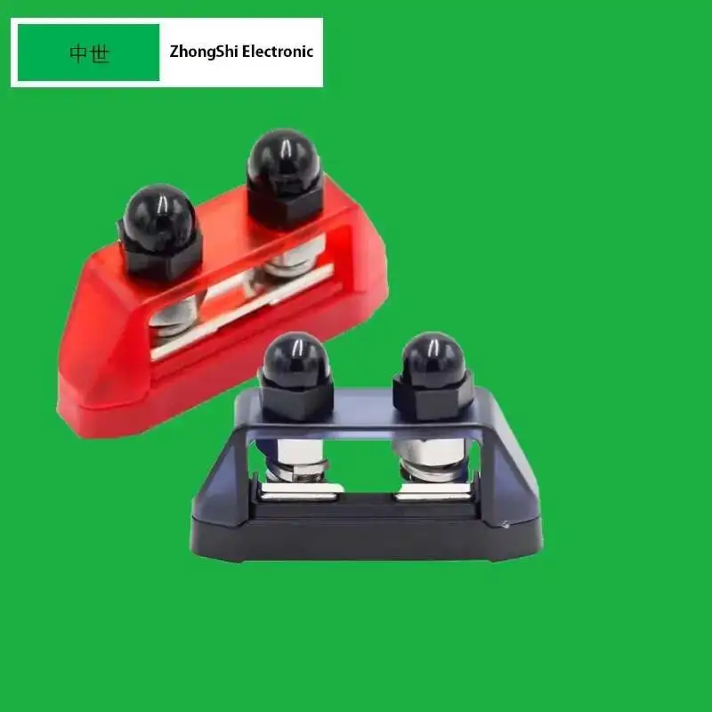 

Pcs Busbar Dual Studs Terminal Power Distribution Block 2 Post Ring Terminals Pair Red Black 12V 150A Electrical Connector