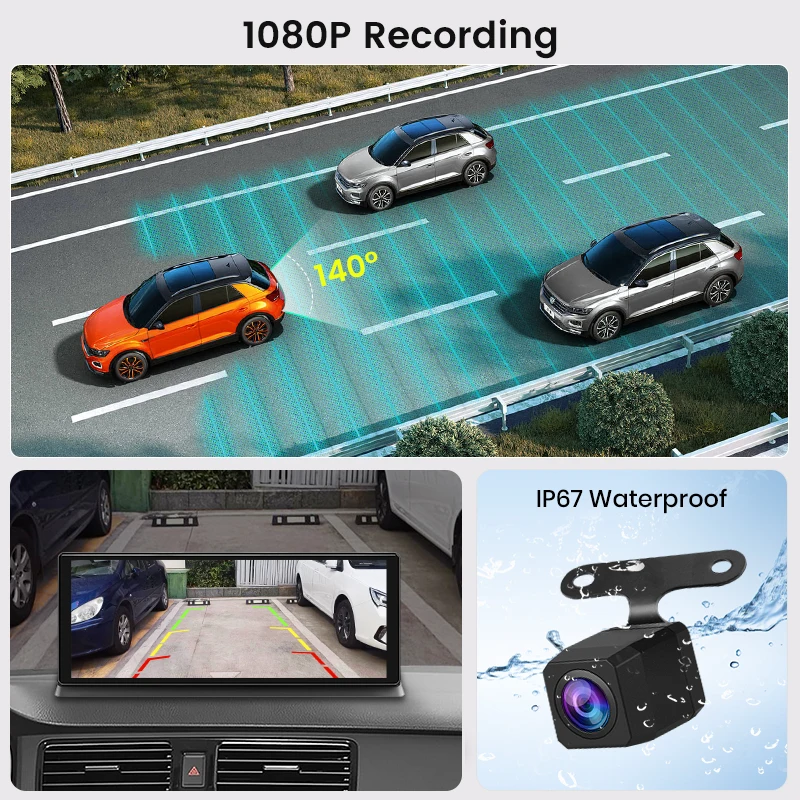 Cámara para Tablero de Instrumentos Junsun de 11.3 Pulgadas, 4K, Inalámbrica, CarPlay para Apple, Android Auto, Pantalla para Tablero de Instrumentos, DVR para Automóvil, Grabador de Video de Doble Lente, Pantalla Táctil IPS, Navegación GPS, Cámara de Visión Trasera, BT, AUX