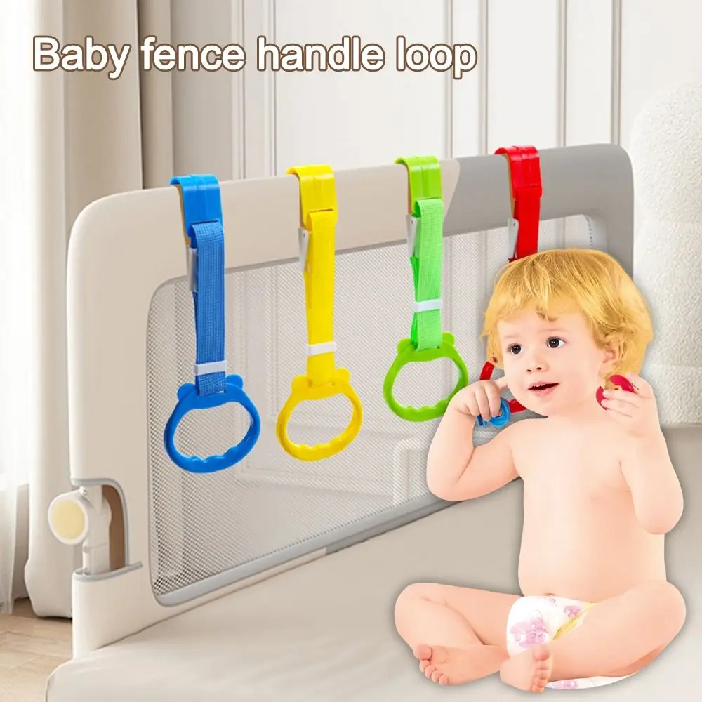 Portable Plastic Pull Ring Light Weight Baby Learn To Stand Baby Crib Ring Candy Color Hand Pull Ring Baby