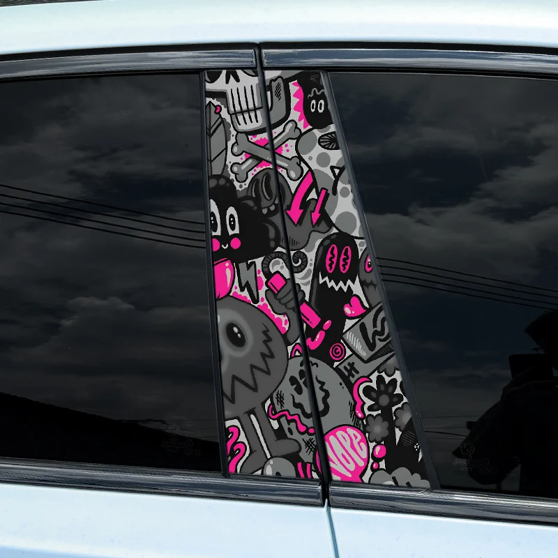 Funny Dopamine Graffiti Car Stickers for Auto B-pillar Waterproof Sunscreen Automobile Vinyl Decals Cover Scratches Decoration