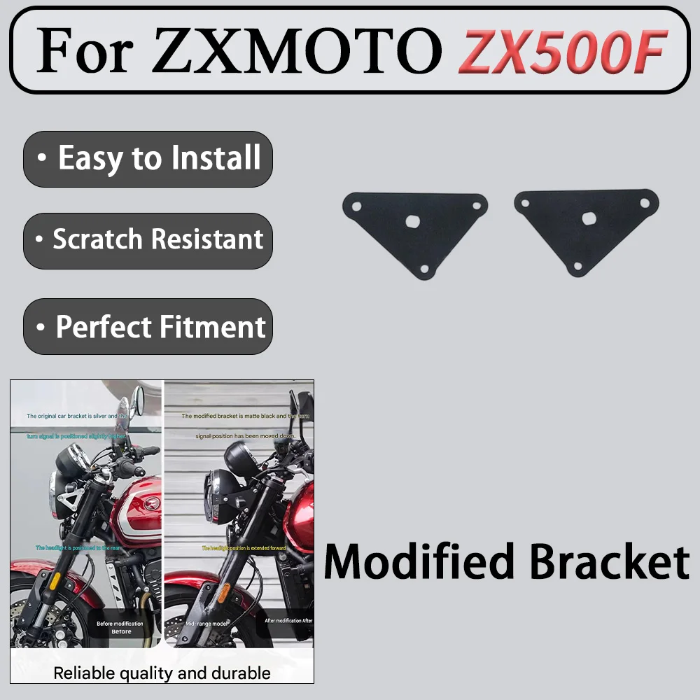 For ZX500F Motorcycle Modification Parts - Modified Headlight Forward Mounting Bracket & Turn Signal Lower Mounting Base