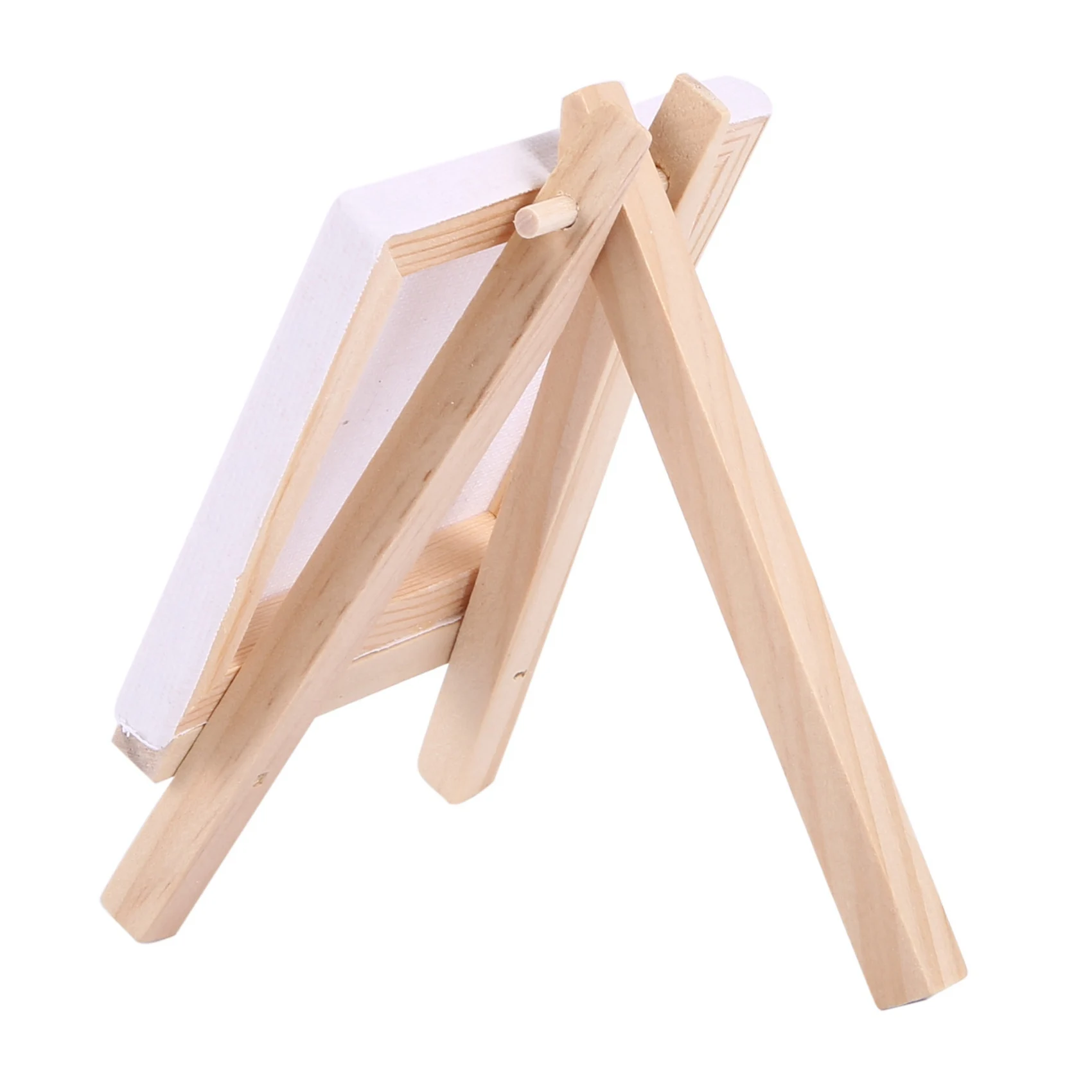 Leading-48Set Artists 5 Inch Mini Easel +3 Inch X3 Inch Mini Canvas Set Painting Craft DIY Drawing Small Table Easel Gift