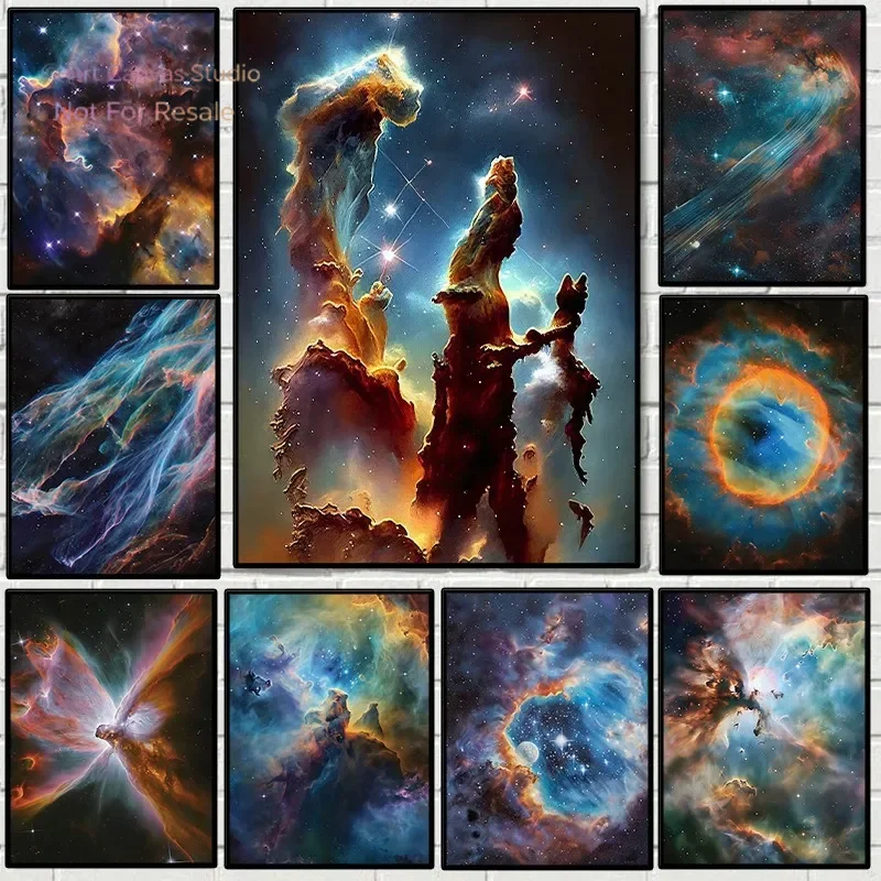Interstellar Sci-fi Nebula Poster Outer Space Hubble Telescope Astronomy Constellation Canvas Painting Wall Art Room Home Dec