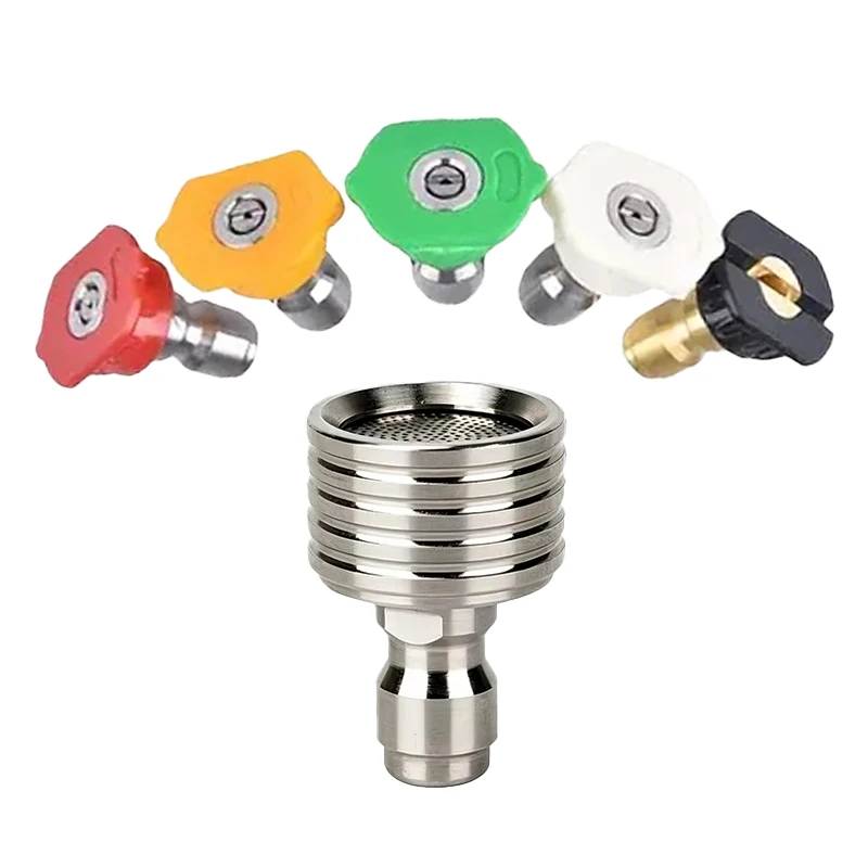 Auto Washing Stainless Steel Spray Nozzle, High Pressure, 1/4 Inch Quick Connect Practical Replacement Parts