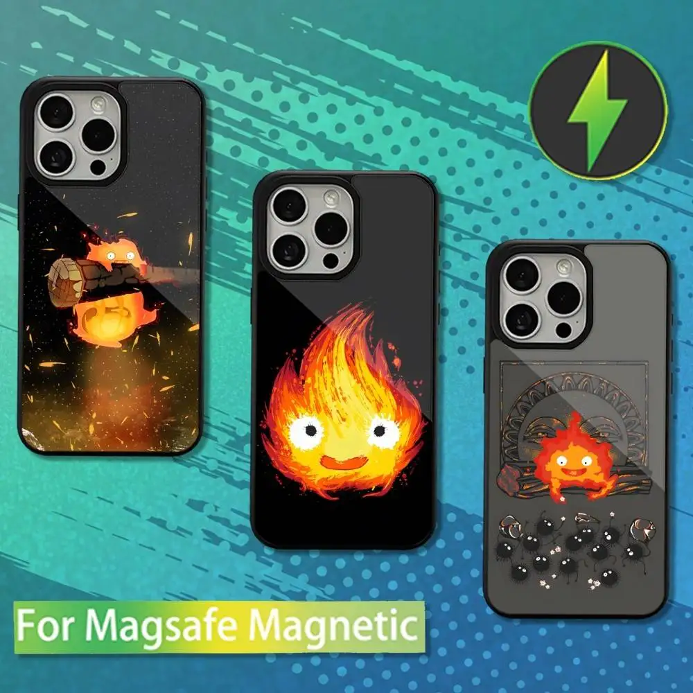 

Cute C-Calcifer Anime Art Phone Case For iPhone 16,17,15,14,13,12,11,Pro,Max,Plus,Mini,Magsafe,Magnetic Wireless Charging Case