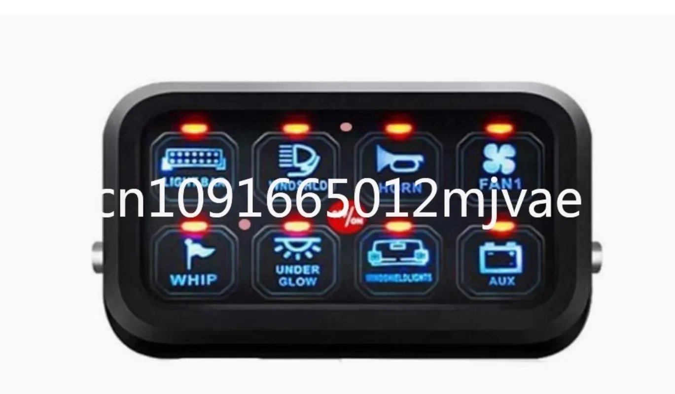 Free Shipping Blue LED 8 Gang Switch Panel Circuit Control Relay System Box Slim Touch Control Panel for Boat Jeep UTV Caravan