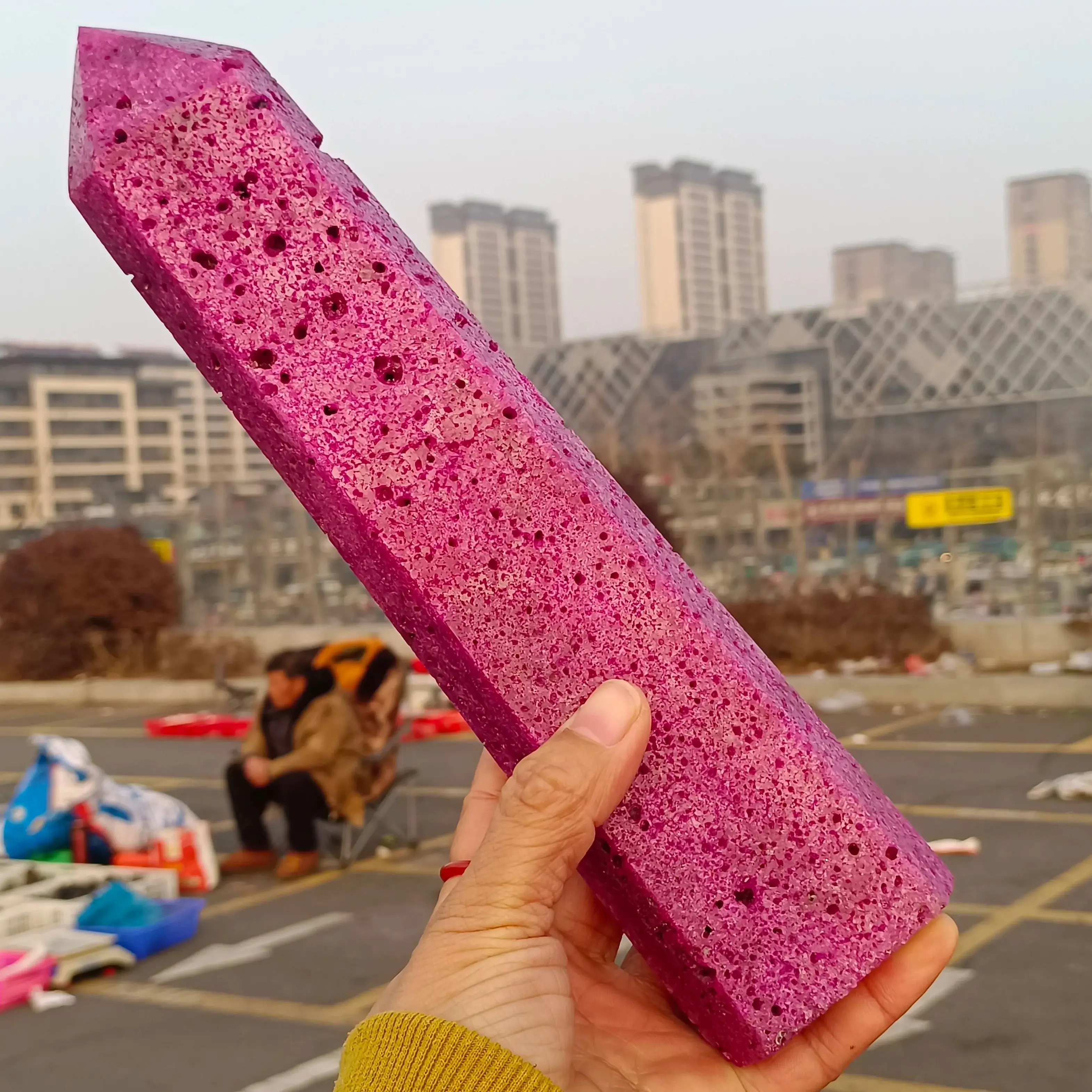 Huge Natural Ruby Obelisk,Quartz Crystal Ruby Wand,Mineral Reiki Healing Stone,Home Office Energy Degaussing Decor Pillar