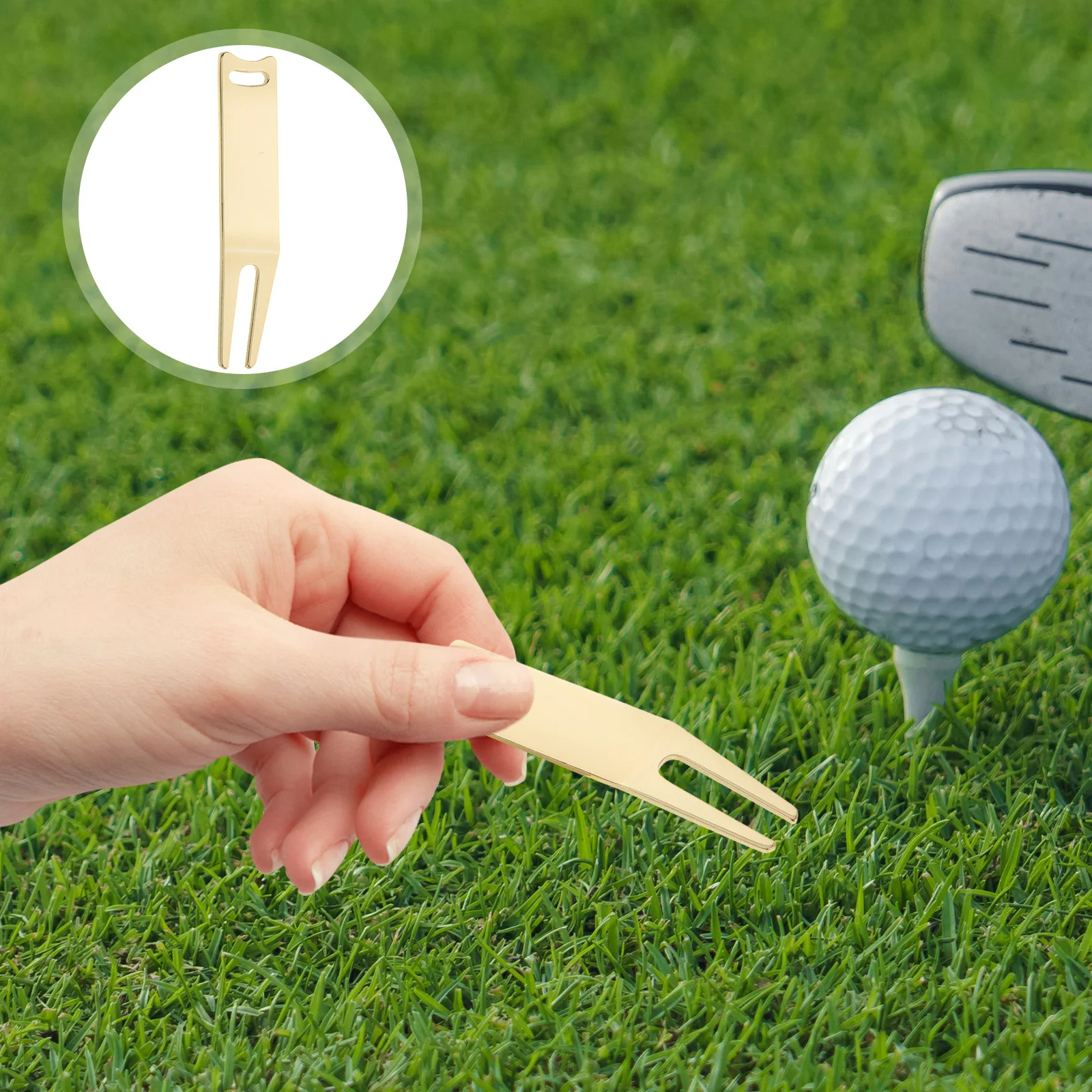 

2Pcs Golf Ball Marker Tool Metal Fork for Divot Repair Green Maintenance Fine Polished Surface Strong Durability Fits in Any