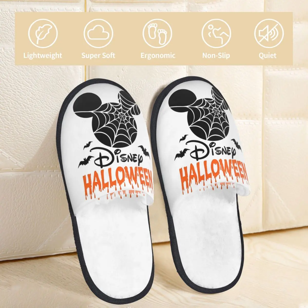 Mickey Mouse Halloween Cotton Slippers Indoor Soft Memory Foam Slippers Non-slip