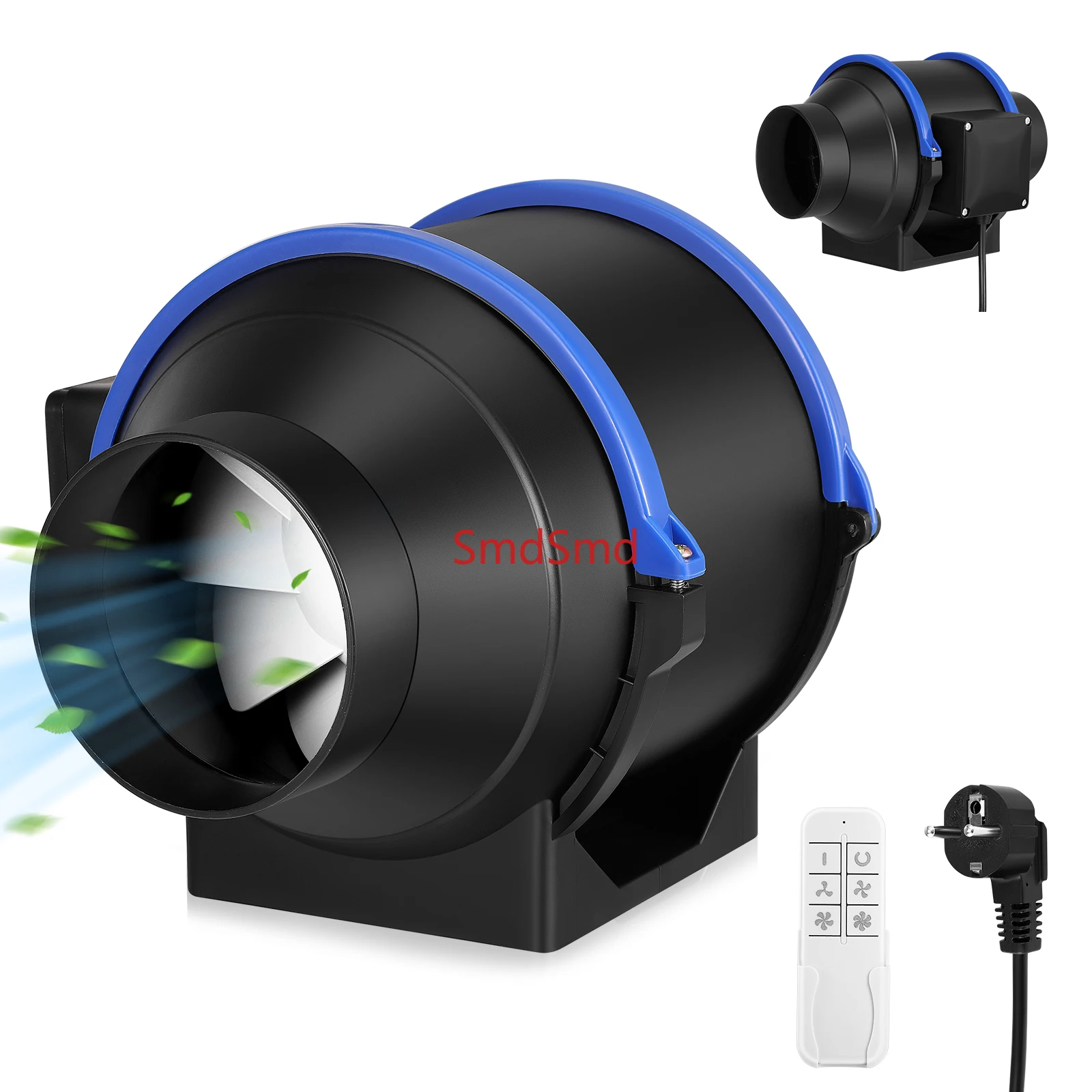 4 Inch 100mm Pipe Fan with Speed Controller 390m³/h Flue Inline Duct Fan Air Ventilation Exhaust Fan for Bathroom Office Factory