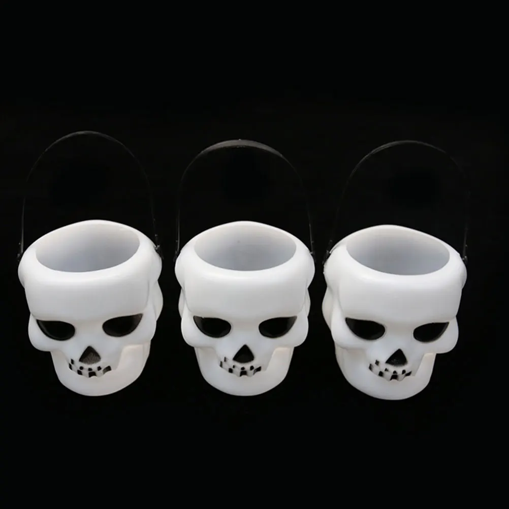 

6 Pcs The Gift Candy Bucket Witch Jar Portable Container Party Favors Skull Design Holder Halloween Exquisite Theme