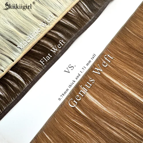 Pelo virginal liso europeo gênio trama cabello humano trama Invisible doble dibujado Color Natural cabello humano 60G cabello de mujer