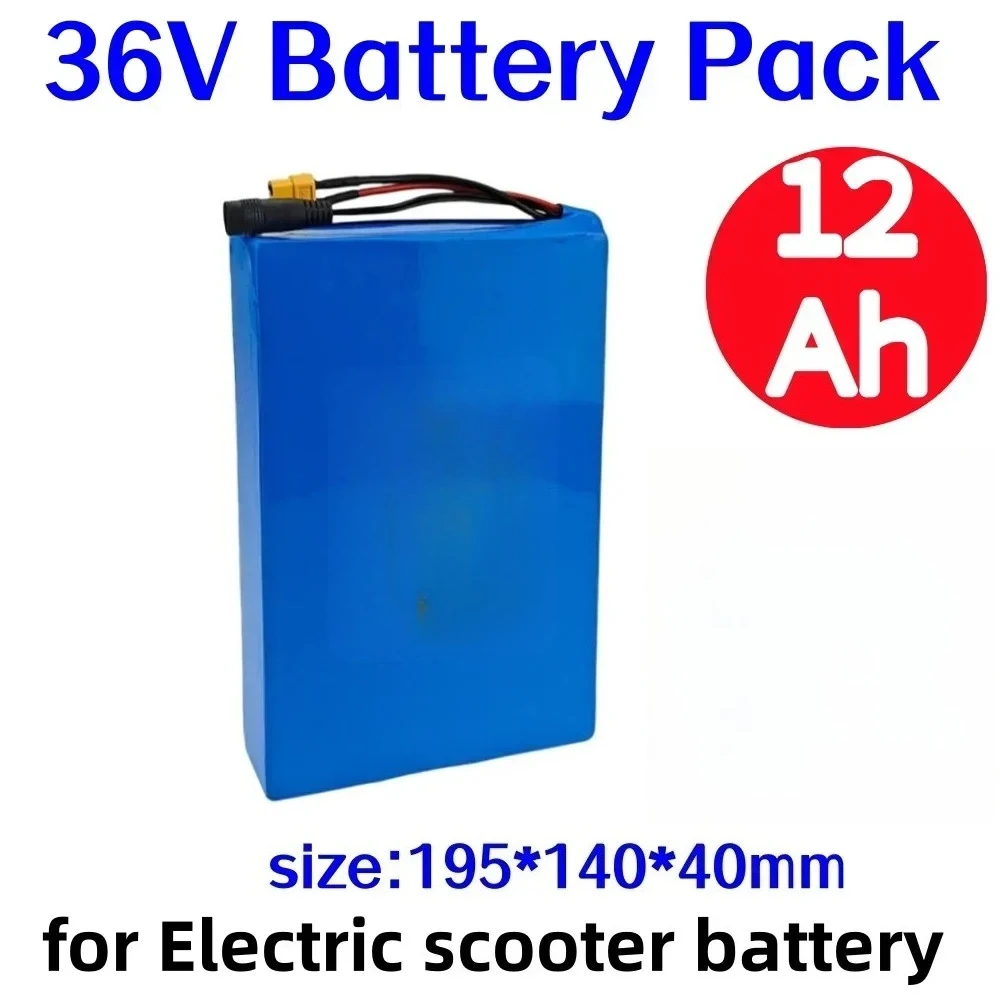 High Capacity 36V 12000mAh 10S4P Lithium Battery Built-in BMS for Longboard Skateboard Scooter Commuting Replacement