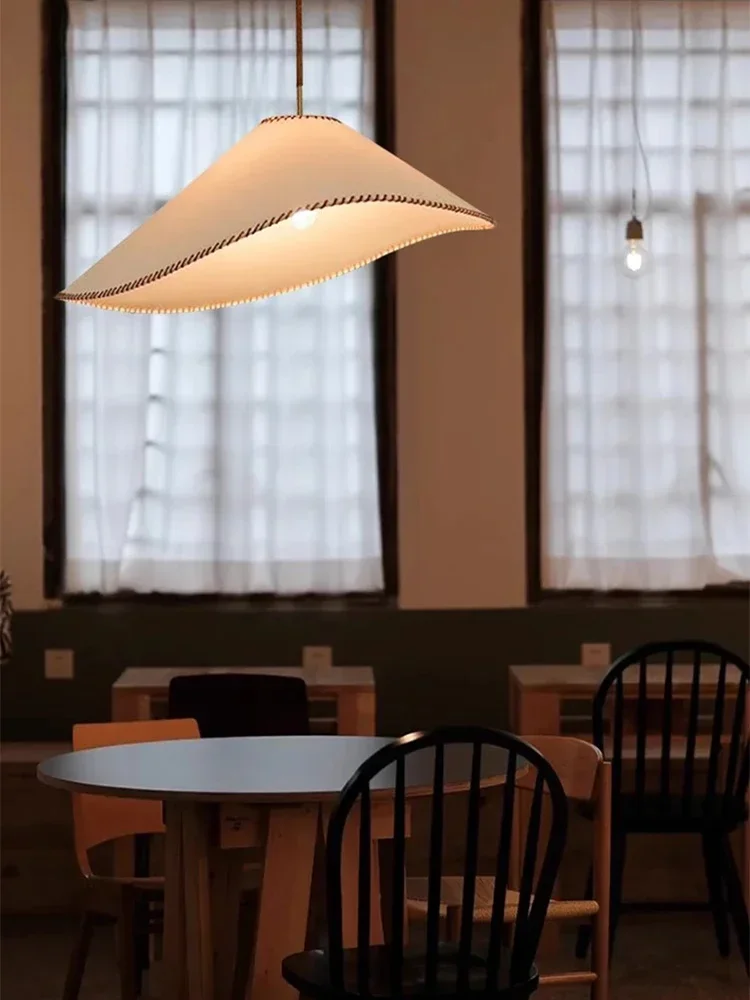 

Modern Wabi Sabi Fabric Hat Shape Chandeliers Living Dining Bedroom B&B Decoration Home Pendant Lights Indoor Lighting Fixtures