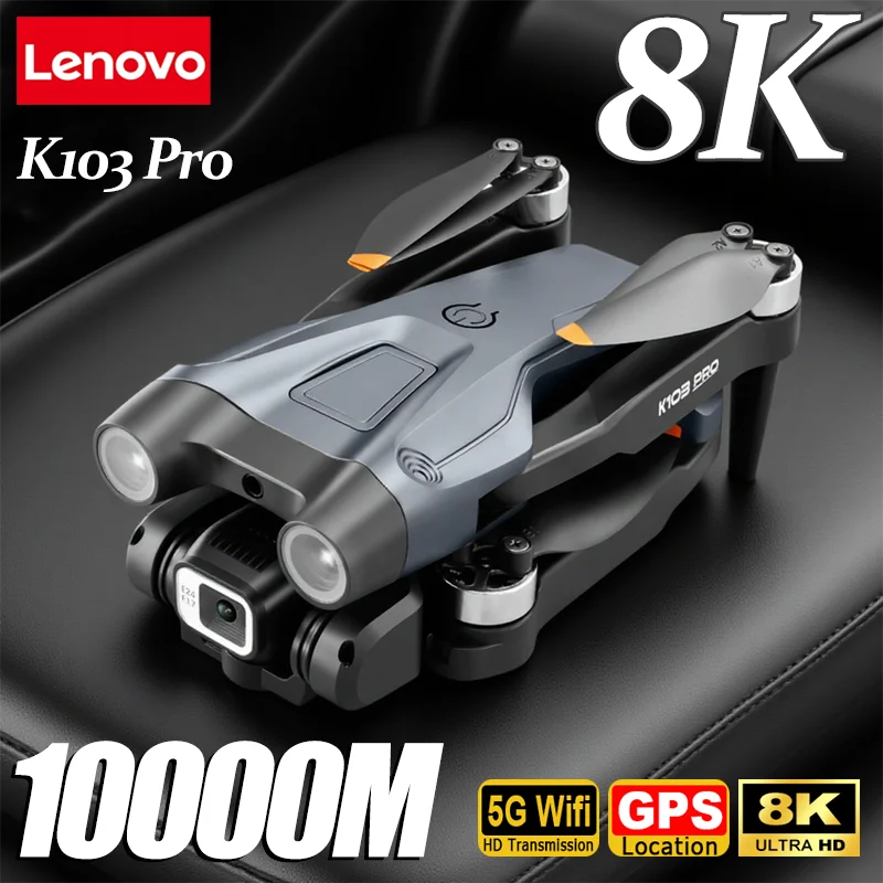 

Lenovo K103 Pro VR Дрон 8K Воздушная HD Двойная камера Фотография FPV Вертолет Предотвращение препятствий Складной RC Квадрокоптер Игрушечный БПЛА