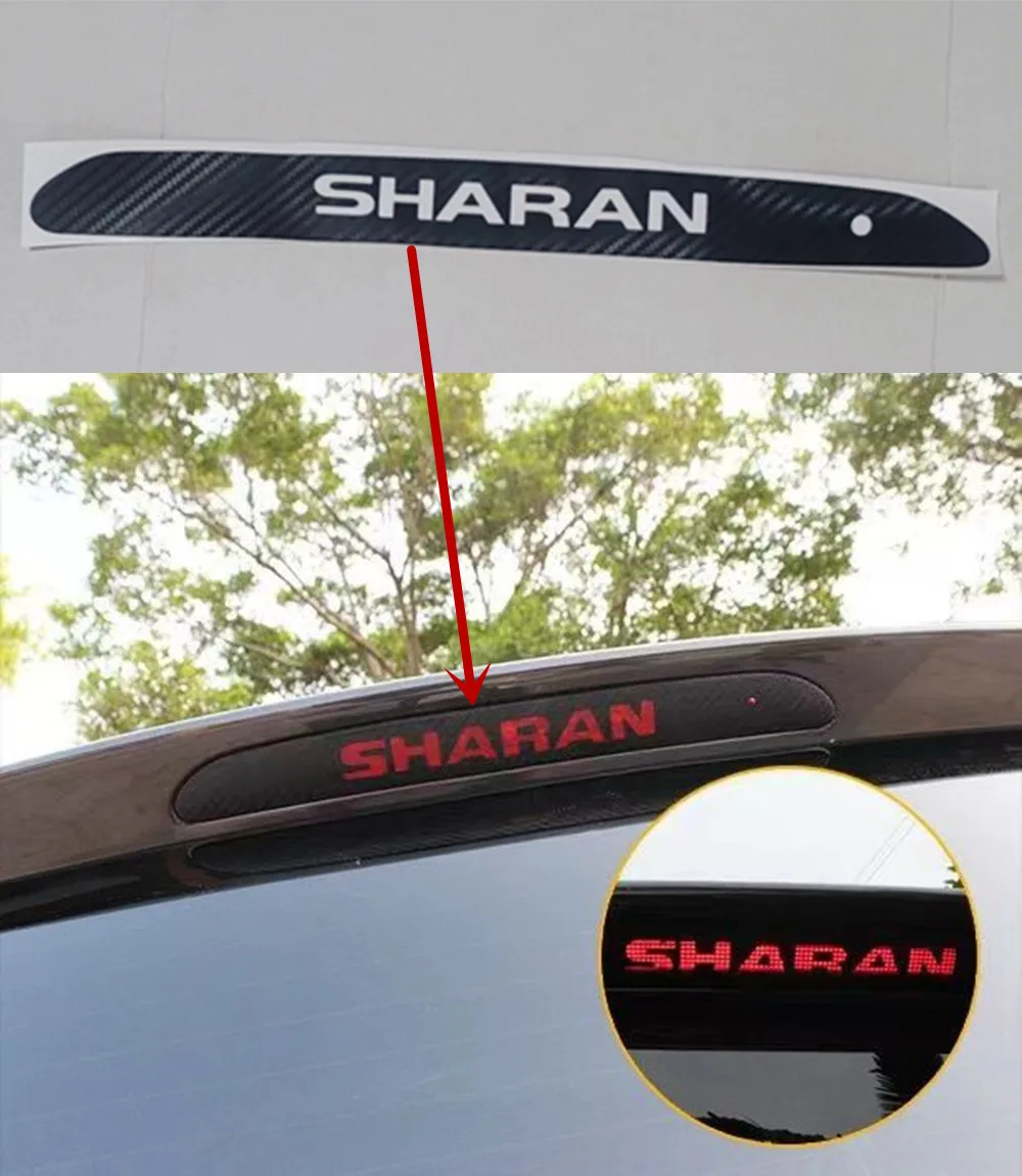 1PC Carbon Fiber Car Stickers Of High Mounted Stop Lamp High Brake Lights For Volkswagen VW Sharan