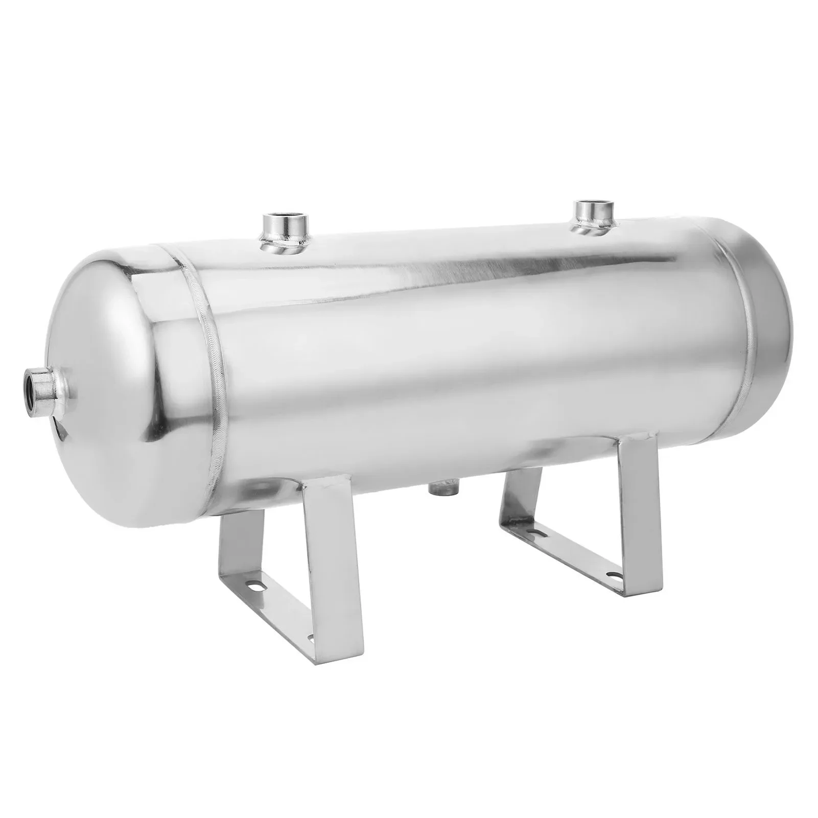 5‑Port Gas Storage  Air Reservoir  Mirror Horizontal 5‑Port High Pressure Stainless Steel 1/2 1/4NPT 10L Air