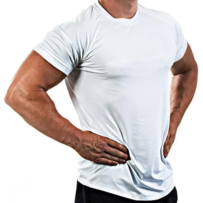 

New Solid Color Fitness Suit Men's Quick-drying Breathable Training High Elastic Tights Short-sleeved Sports Suit